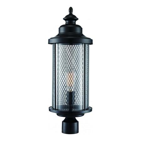 TRANS GLOBE 1Lt Post Lantern-Mesh-Lg-Bk 40744 BK